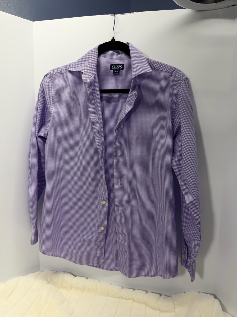 Chaps boys 14/16 - lilac / Lavender Check Dress Shirt